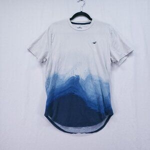 Hollister California Curved Hem Tee Beach Surfer Ocean Y2K T Shirt Size L